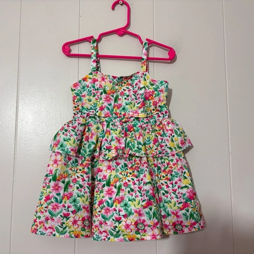 Janie and Jack Smocked Tiered Floral Girls Dress Size 2T